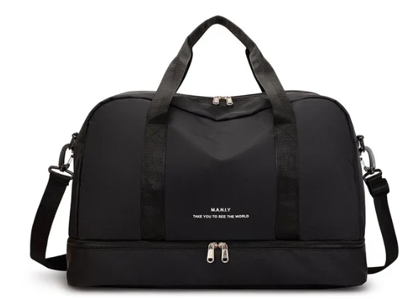 Light Weight Black duffel bag with straps - Khaas Trends Online