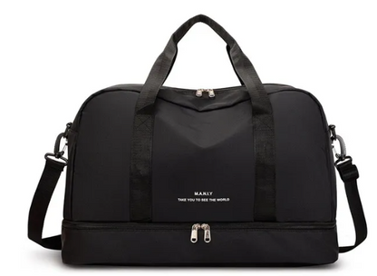 Light Weight Black duffel bag with straps - Khaas Trends Online