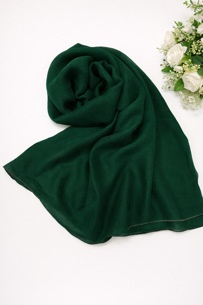 Cross stitch Dark Green Chiffon Dupatta-D58