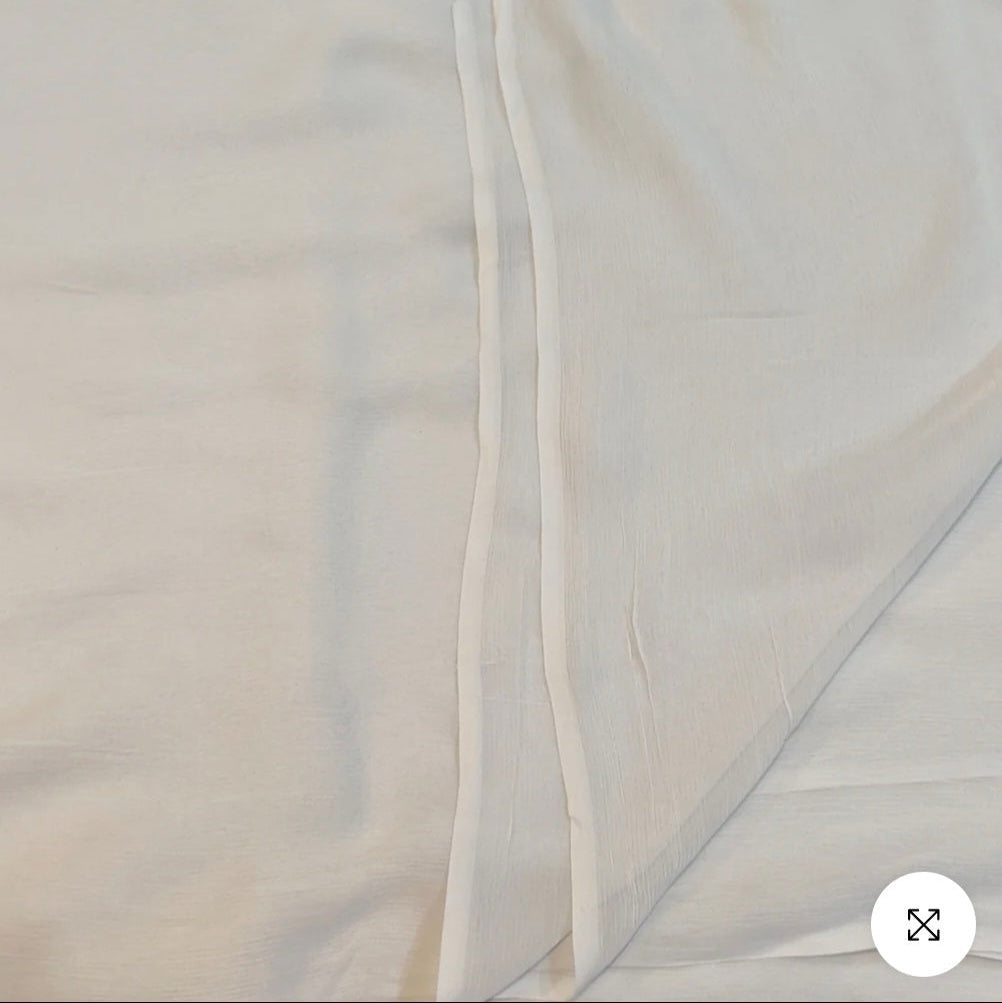 White chiffon dupatta by Cross Stitch - elegant drape and texture detail