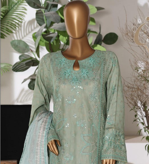Bin Saeed Luxury Embroidered Jacquard Stitched 3pc for Women- RW3-218