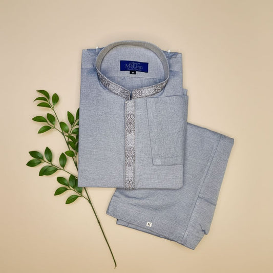 Men's blue stitched shalwar kameez – Pakistani ethnic wear | Khaas Trends UAE
