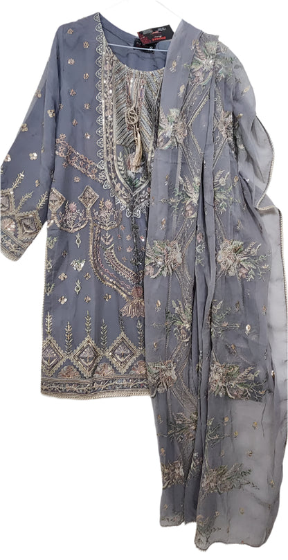 Embroidered Chiffon Gharara-RW3-23