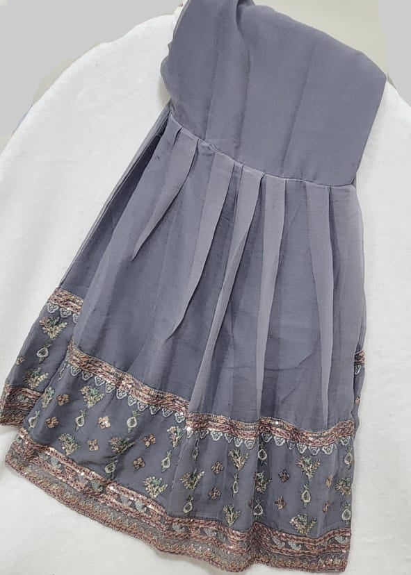Pakistani traditional Grey Gharara-Stitched 3pc-Dubai