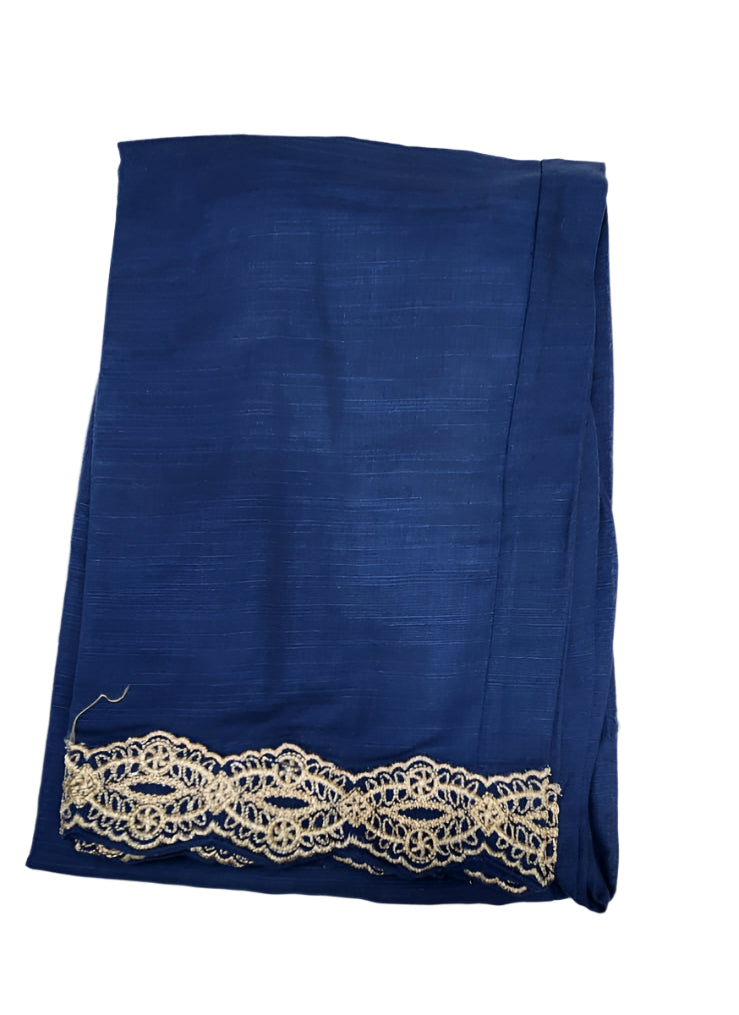 Pakistani Blue embroidered khaddar Trouser  with lace-Zellbury pret-Dubai