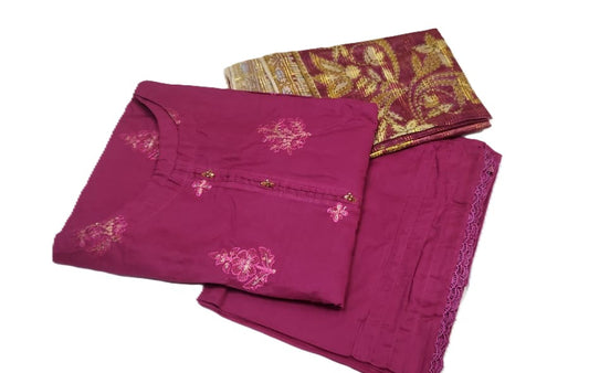 Embroidered lawn 3pc for women