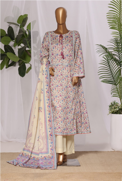 Bin Saeed Printed Lawn Frock Stitched 3pc-RW3-207
