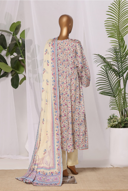 Bin Saeed Printed Lawn Frock Stitched 3pc-RW3-207