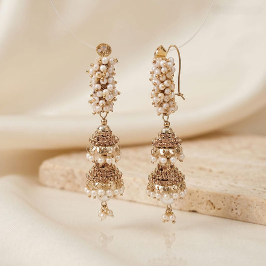 Double Dome Jhumki – Indian Traditional Earrings -J04