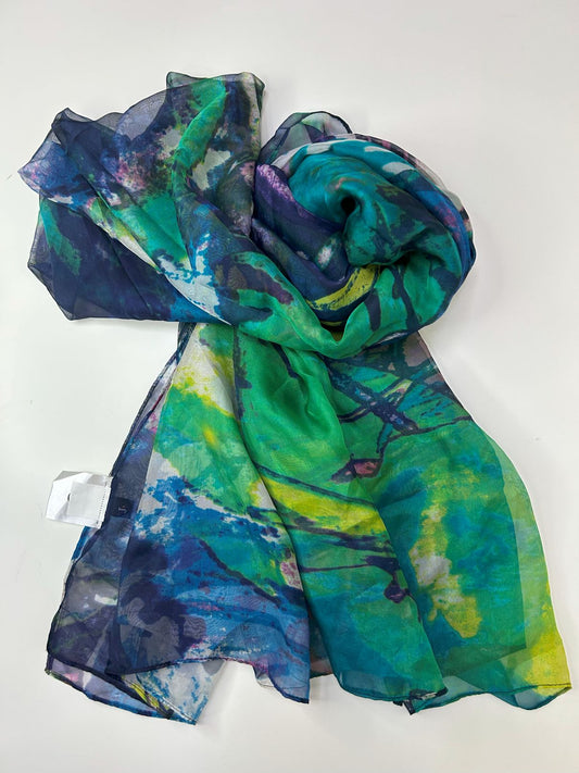 Colorful J. chiffon scarf with abstract design 