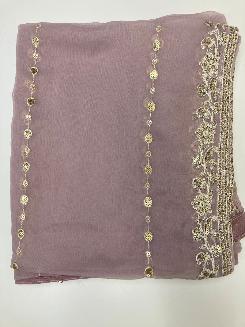 Maria.B Inspired Pink Embroidered Chiffon Suit – Stitched 3pc- RW3-108