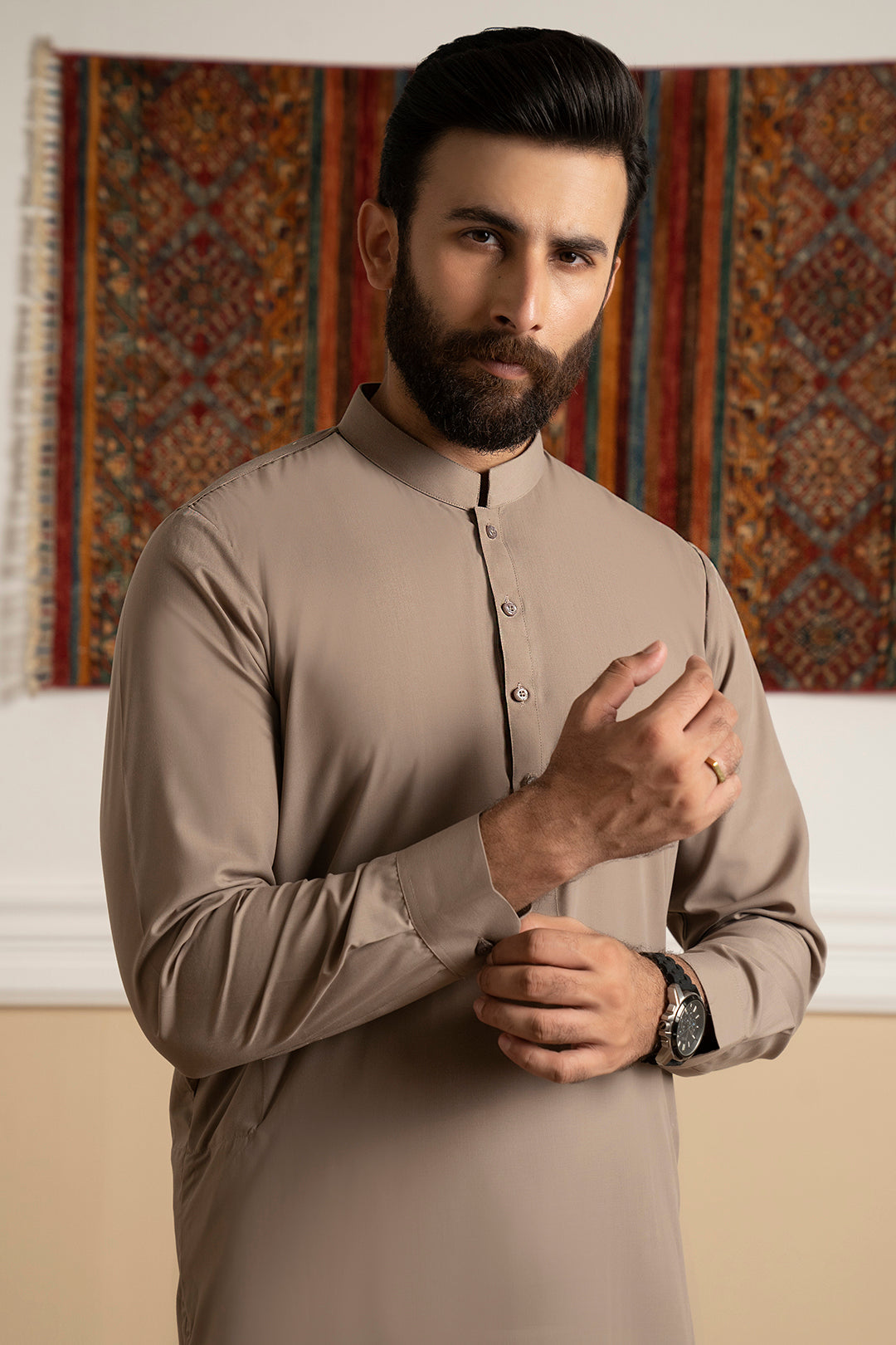 Zellbury Express Oat Meal Shalwar Kameez for Men – Stitched - MRW24