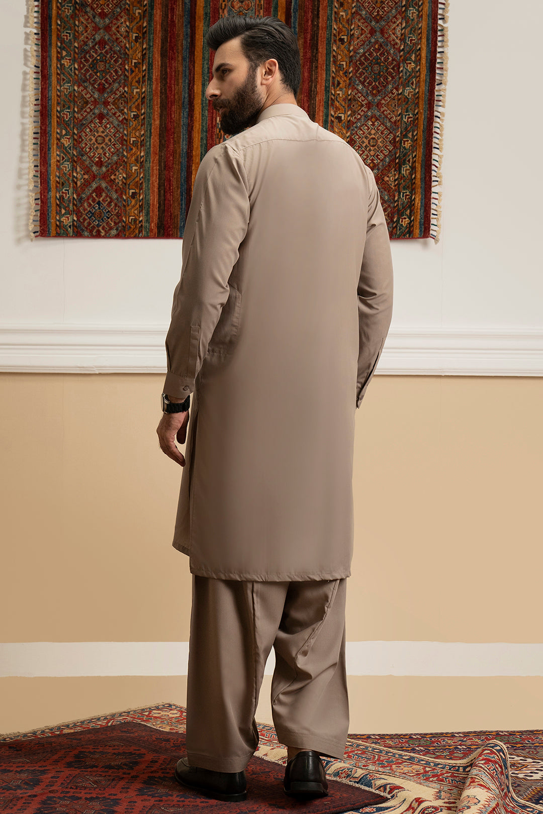 Zellbury Express Oat Meal Shalwar Kameez for Men – Stitched - MRW24