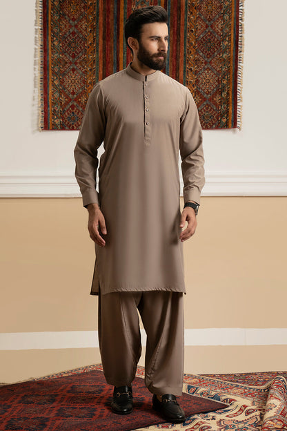 Zellbury Express Oat Meal Shalwar Kameez for Men – Stitched - MRW24
