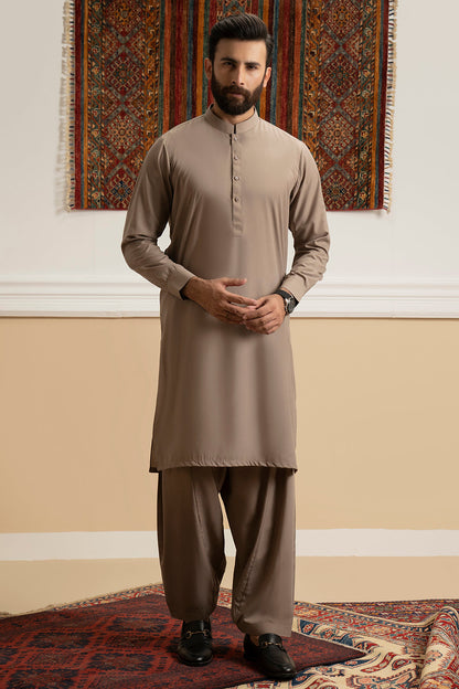 Zellbury Express Oat Meal Shalwar Kameez for Men – Stitched - MRW24