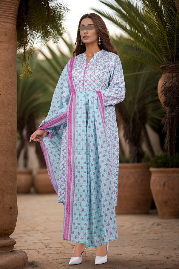 Ready-to-wear printed lawn 3-piece suit by SAYA- Online Dubai
