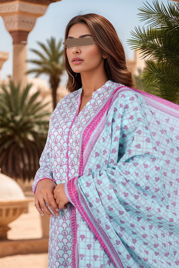 ready-to-wear printed lawn 3-piece suit by SAYA