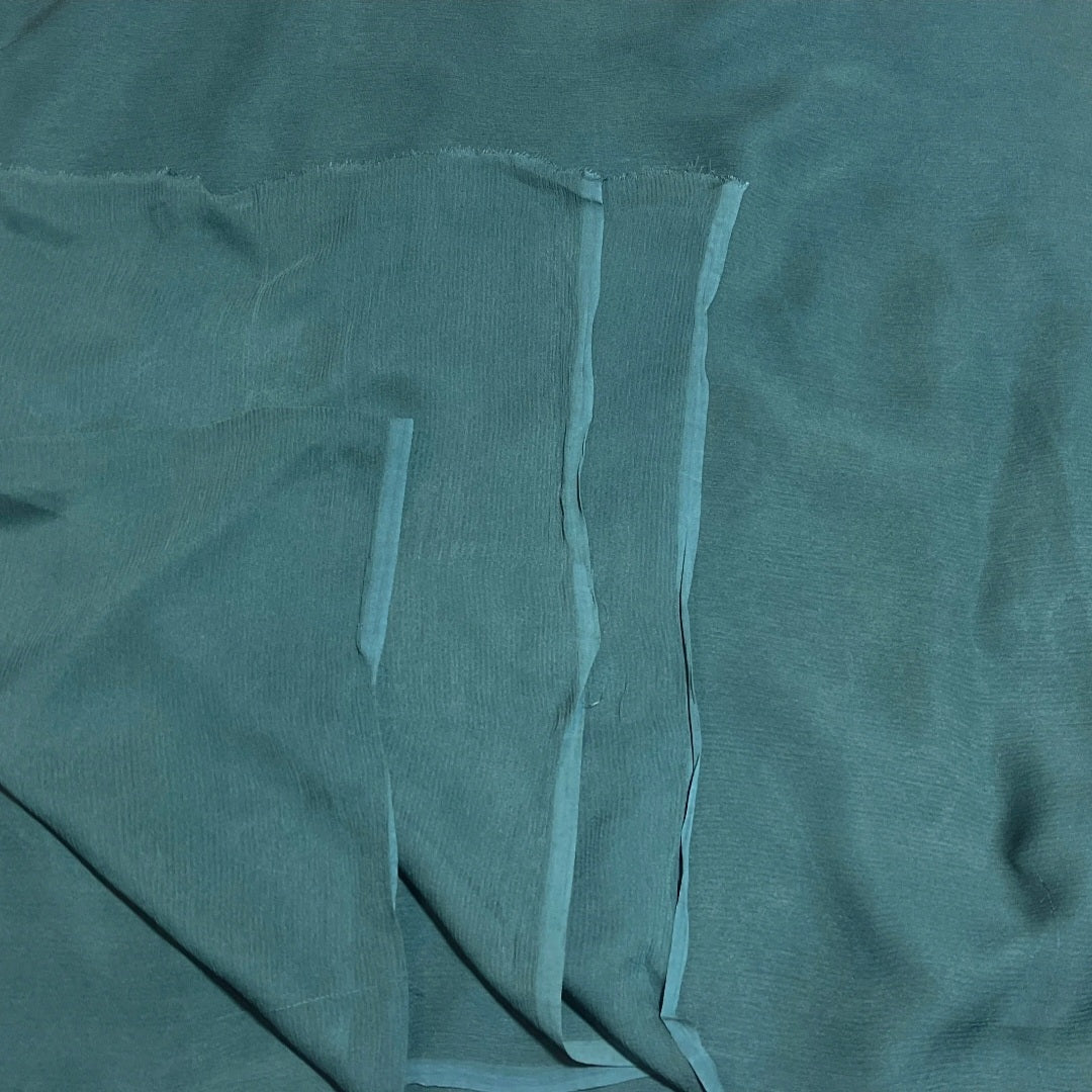 Cross stitch Teal Chiffon Dupatta-D51