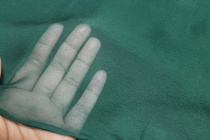 Cross stitch Dark Green Chiffon Dupatta-D58