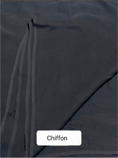 Cross stitch Black Chiffon Dupatta-D53