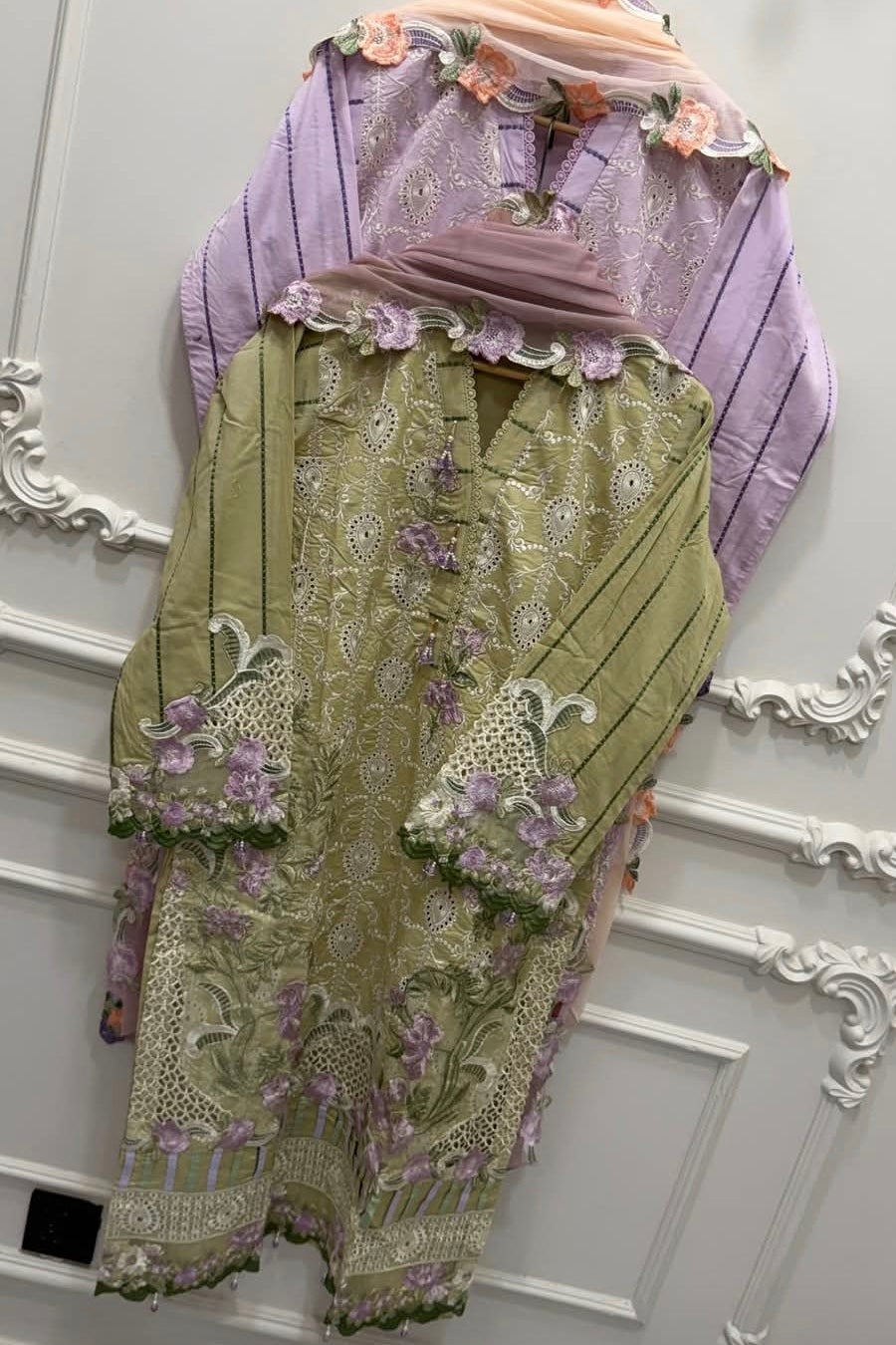 Agha Noor Inspired Purple Embroidered Lawn Cotton Suit–Stitched 3pc-RW3-96