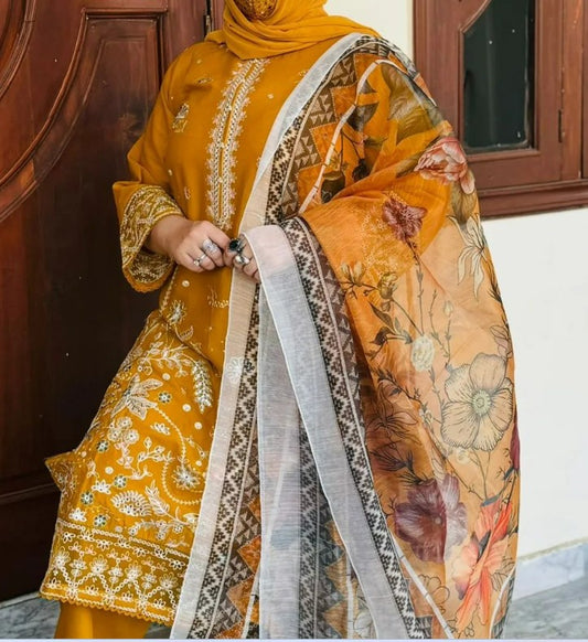 EMBROIDERED LAWN 3PC- RW3-02