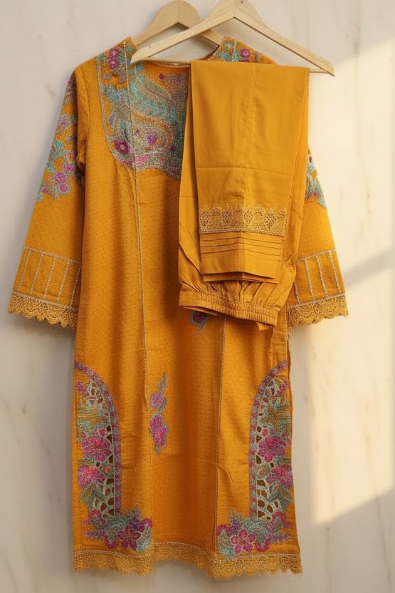 Aneela's  Luxury Embroidered Lawn-Stitched 2pc-RW2-63