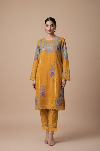 Aneela's  Luxury Embroidered Lawn-Stitched 2pc-RW2-63