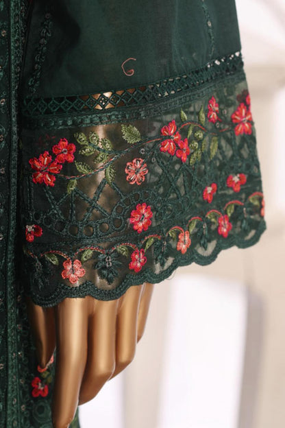 Bin Saeed Green Embroidered Cotton Stitched 3pc- RW3-47