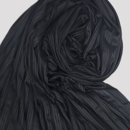 Women's Black ribbed Jersey Stretch Scarf – D87