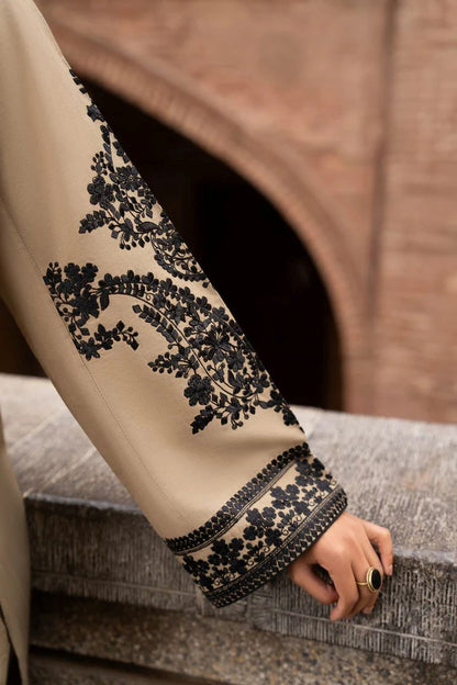Casuallite Khaki Embroidered Cotton Lawn Suit – Stitched 3pc-RW3-134