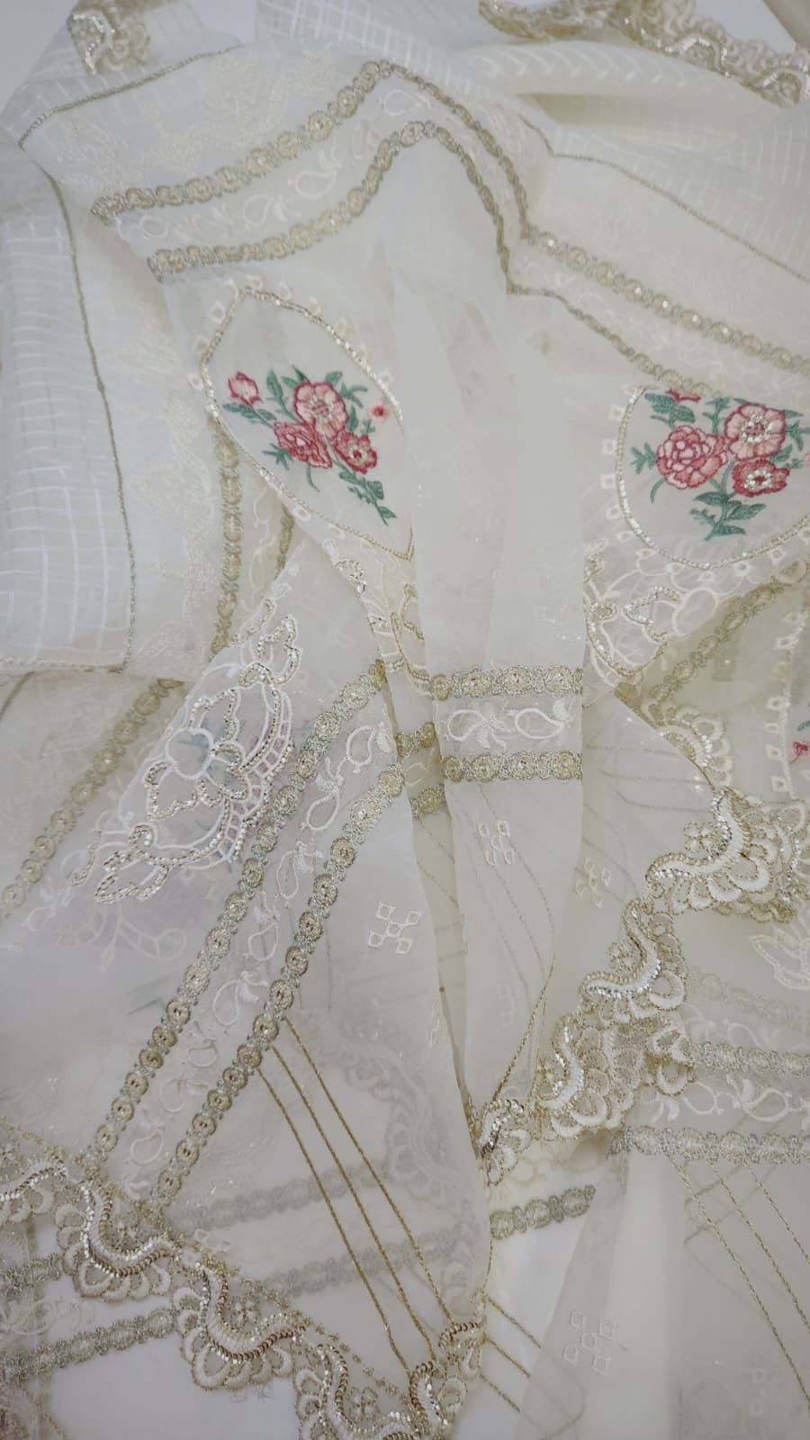 Emboridered Off-White Lawn- stitched 3pc-RW3-73