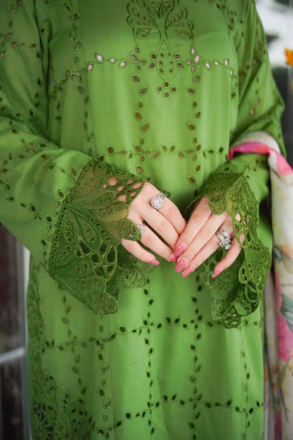 Embroidered Green Lawn Stitched Shirt  