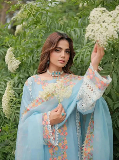 Embroidered luxury Lawn 2pc stitched suit for Women