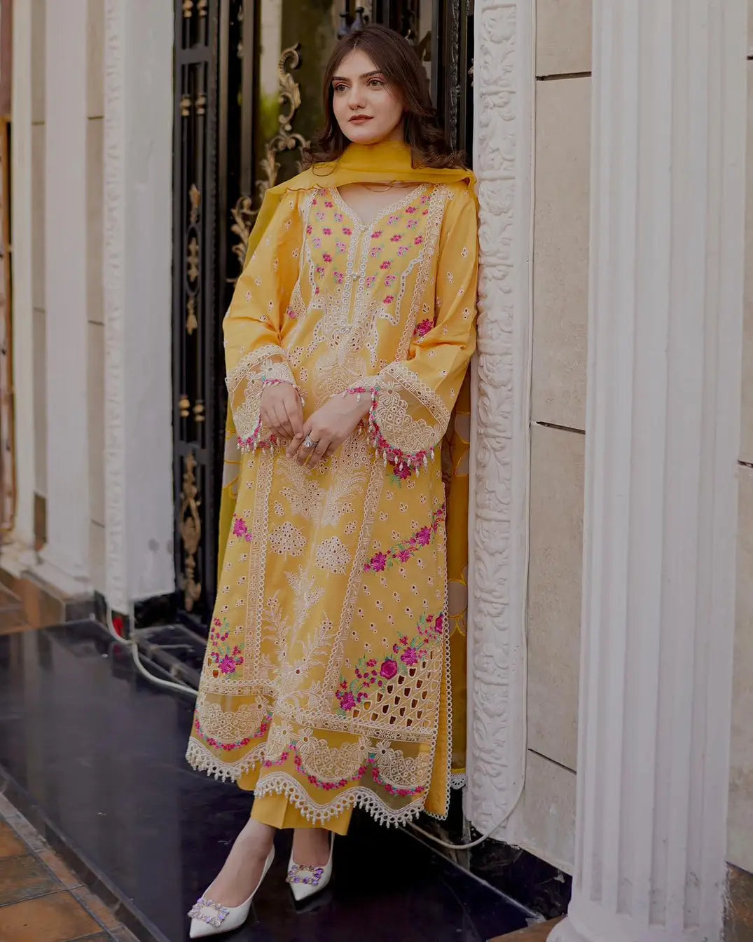 Embroidered Luxury Mustard 2PC for Women-khaas Trends