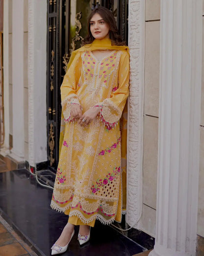 Embroidered Luxury Mustard 2PC for Women-khaas Trends