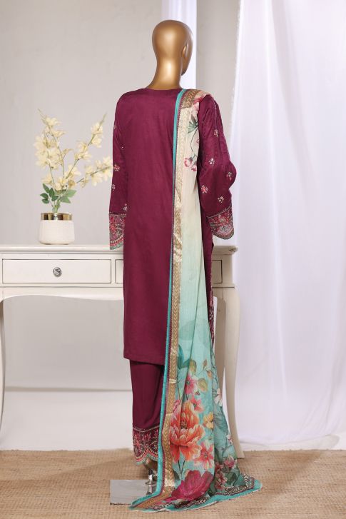 Bin Saeed luxury jacquard 3pc - back view