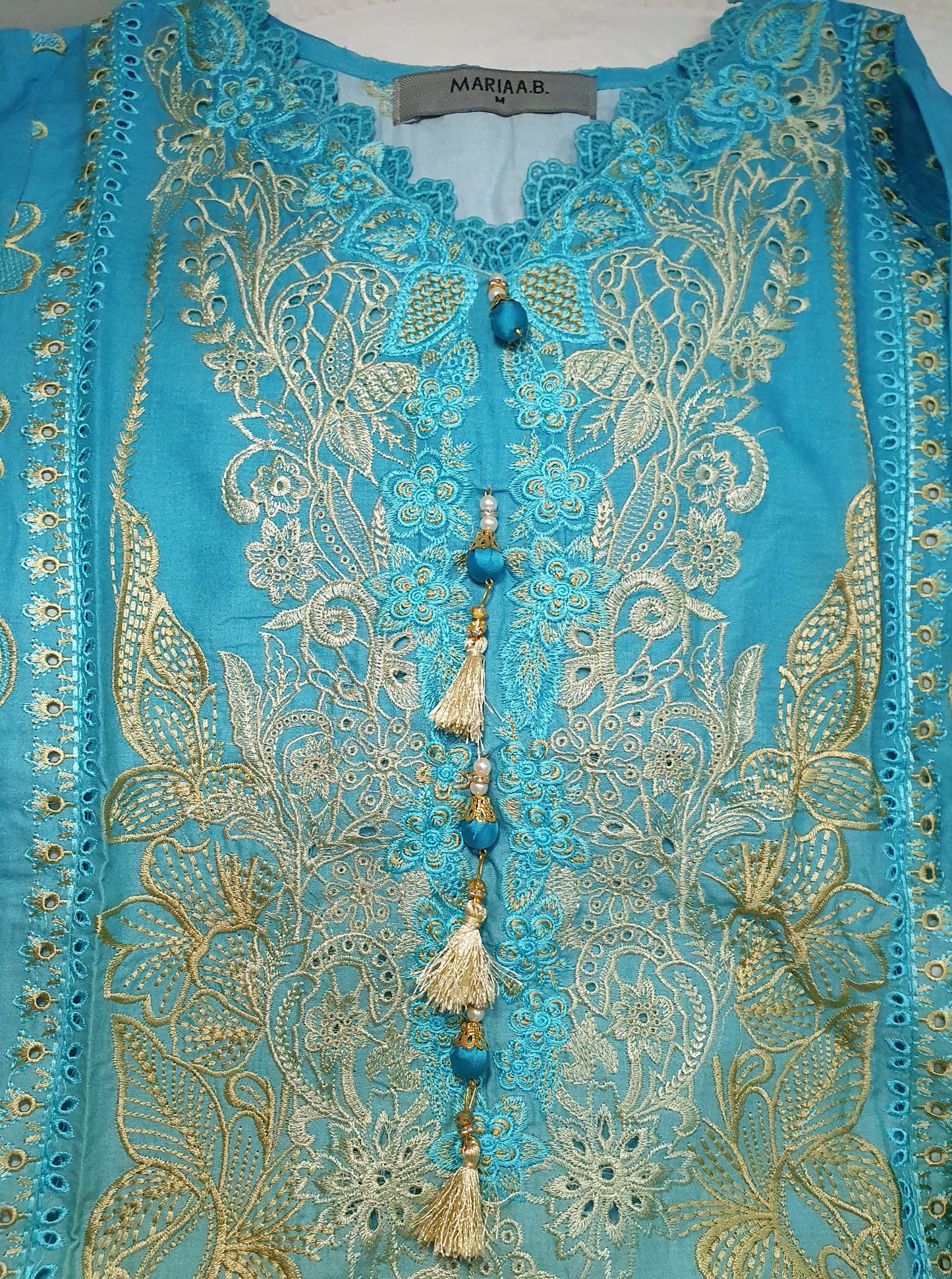 Maria B Inspired Green Embroidered Cotton Lawn Suit – Stitched 3pc-RW3-151
