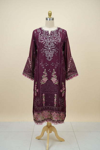 Maria B Inspired Embroidered  Chiffon Stitched 3pc -RW3-27