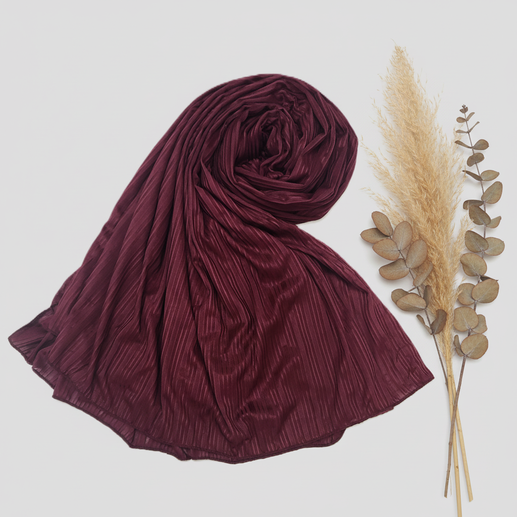 Women's Maroon Jersey Stretch Scarf – D85