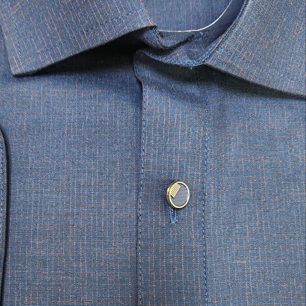 Men's navy blue shalwar kameez - close-up view traditional design
