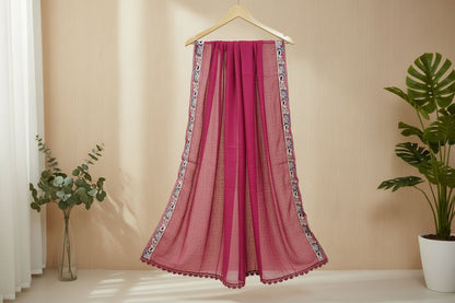 Embroidered Net Pink-Stitched 3pc- RW3-39