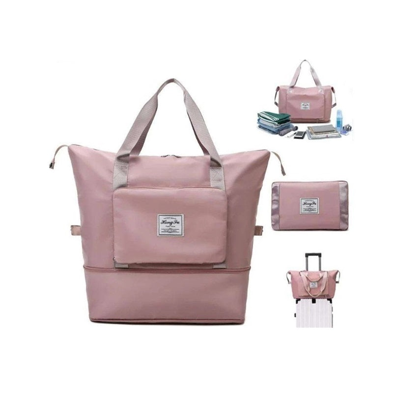 Foldable,lightWeight Pink travel Bag- Online dubai