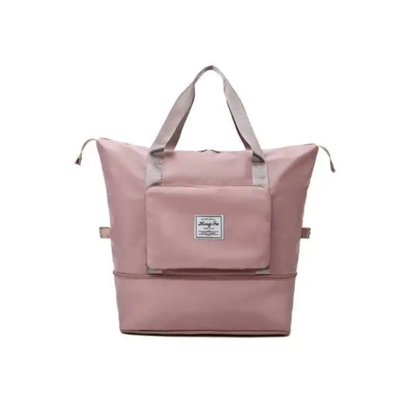 A pink single extension gym bag with a large capacity and durable material, suitable for travel and outdoor activities.