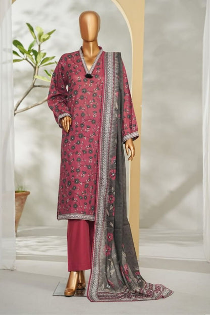 Bin Saeed  printed lawn 3pc suit - front view