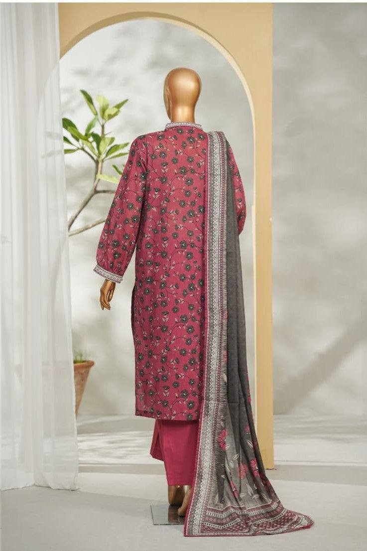 Bin Saeed  printed lawn 3pc suit - back view