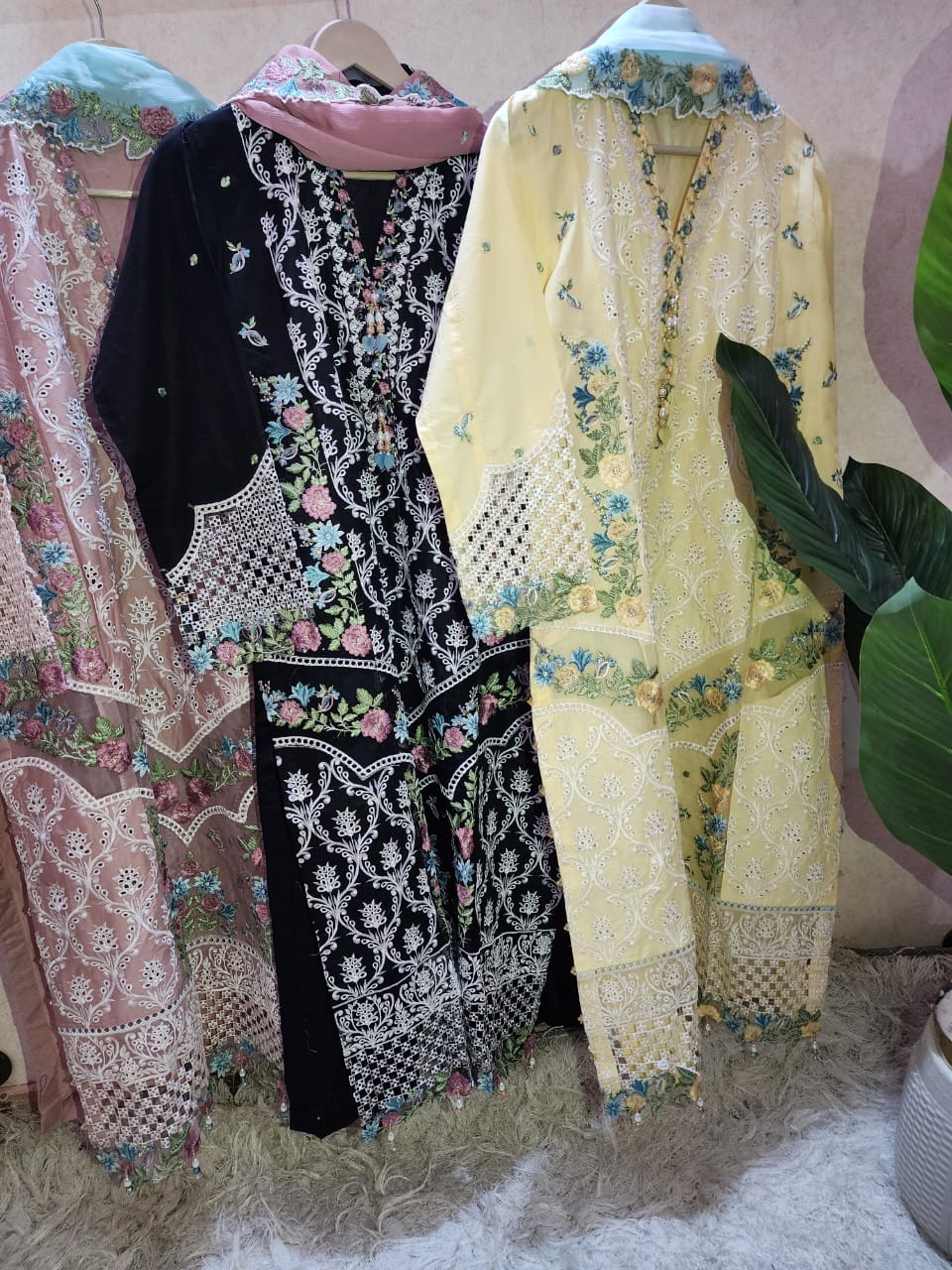 Sana Safinaz Inspired Yellow Embroidered Cotton Lawn Suit – Stitched 3pc-RW3-153
