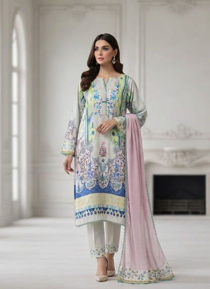 Printed Silk-Stitched 3pc-Online Dubai