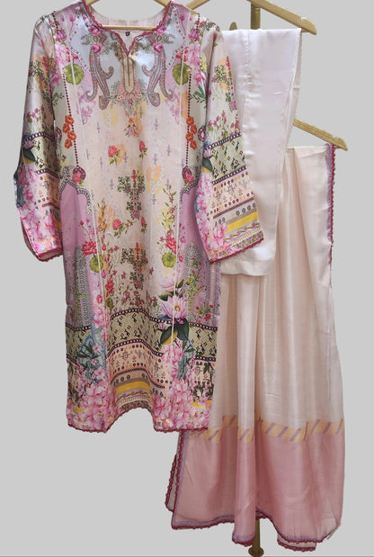 Printed Silk-Stitched 3pc