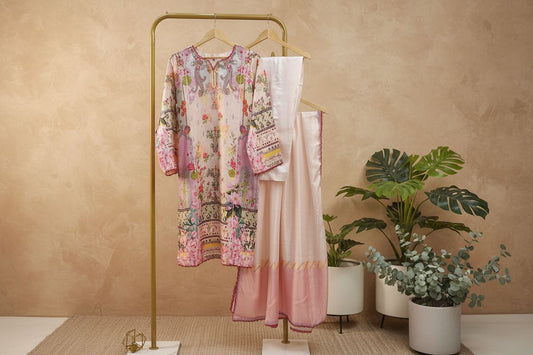 Printed Silk-Stitched 3pc